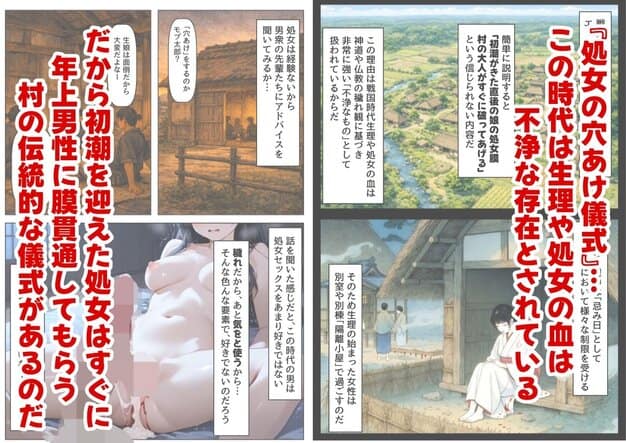 《処女穴開け儀式》戦国時代の農村に俺が転生したら、エロすぎた史実の話2 【ハマダ商店】 ヒロイン登場